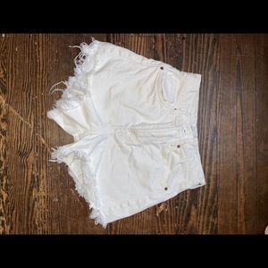 NEVER WORN Zara high waisted white jean shorts